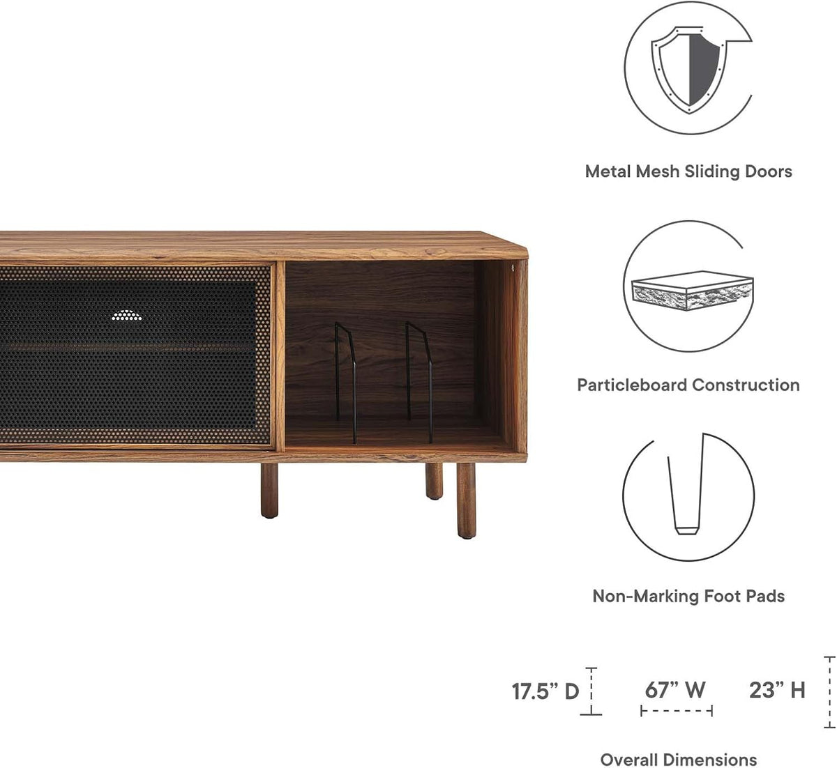 Walnut MDF Particleboard TV and Record Stand P16952