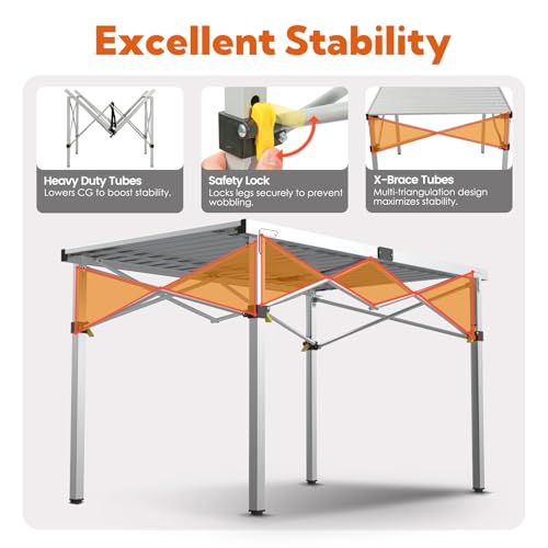 Natural Aluminum Roll-Up Camping Table with Carry Bag E6662