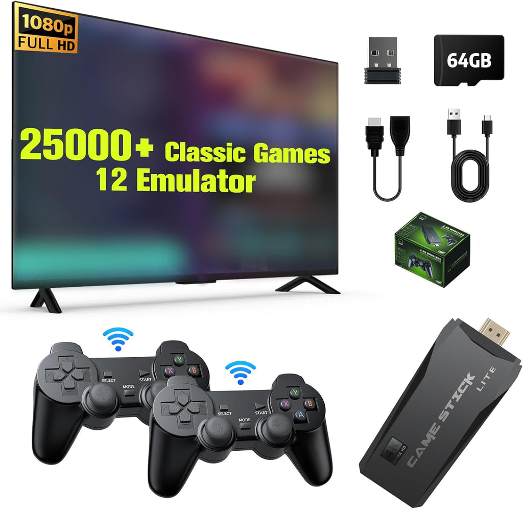 64G Wireless Retro Game Console with 25000+ Games L308907