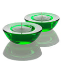 Chunky Tealight Candle Holder Green Set of 12 E192704