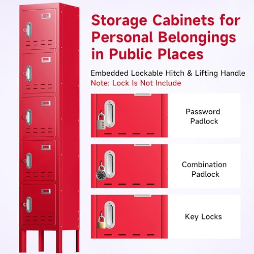 Blue 5 Doors Steel Locker Storage Cabinet E5512