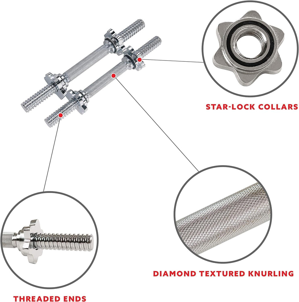 14" Threaded Chrome Dumbbell Bar Pair S368
