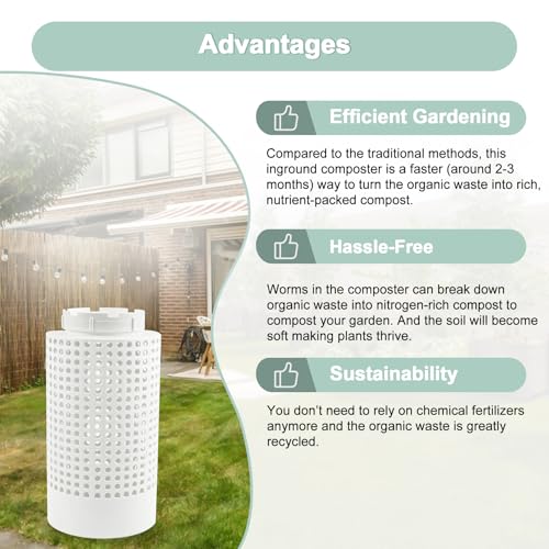 White 2 Gallons In-Ground Worm Compost Bin J903