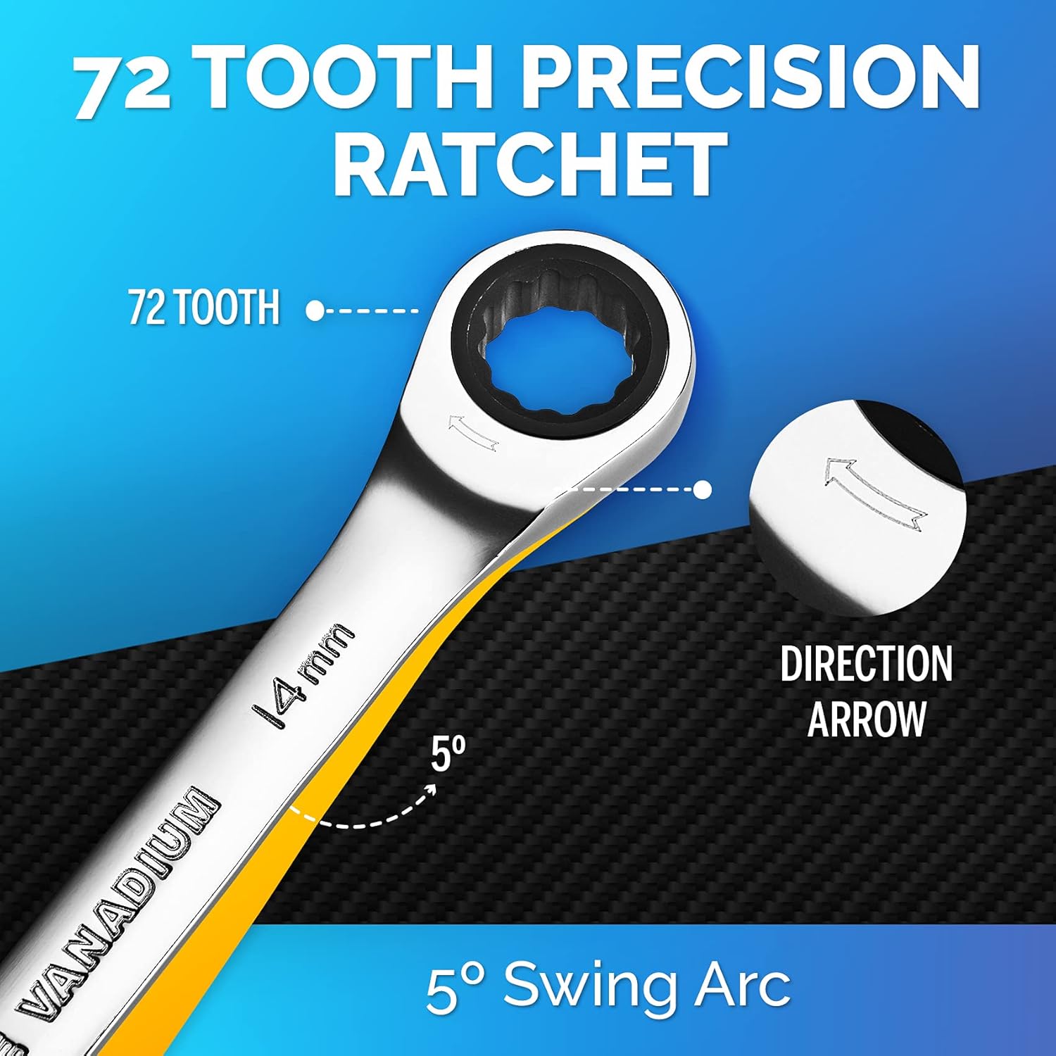 26 Pieces Ratcheting Wrench Set with Rack Organizer K714