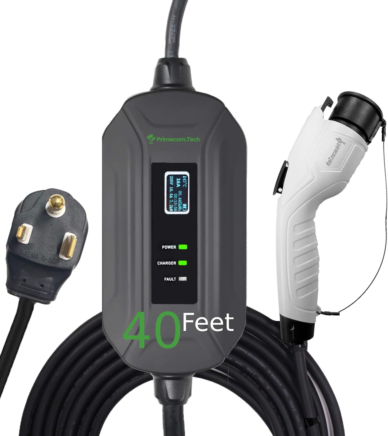 Portable Level 2 Electric Vehicle Charger, 16Amp, 35 Feet V33055