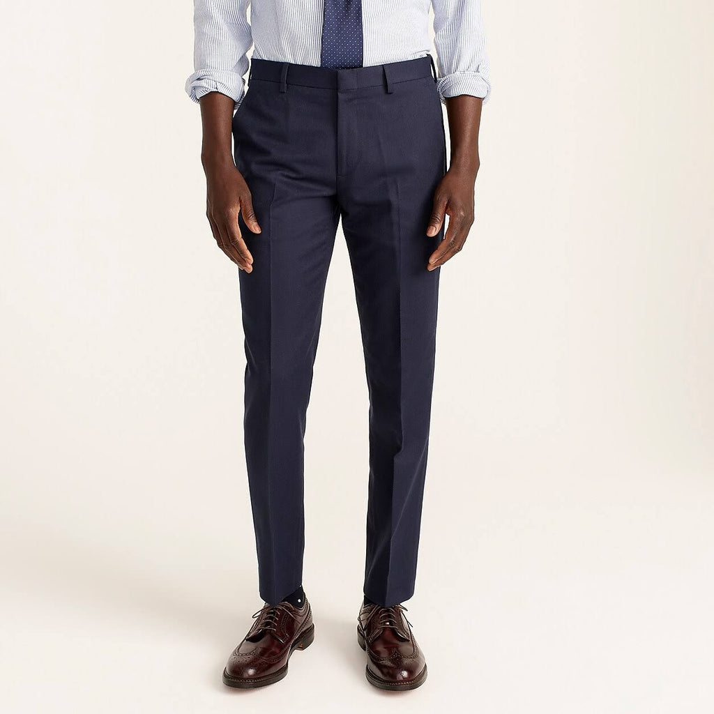Slim-Fit Unstructured Suit Pant in Wool-Cotton Twill Y14921