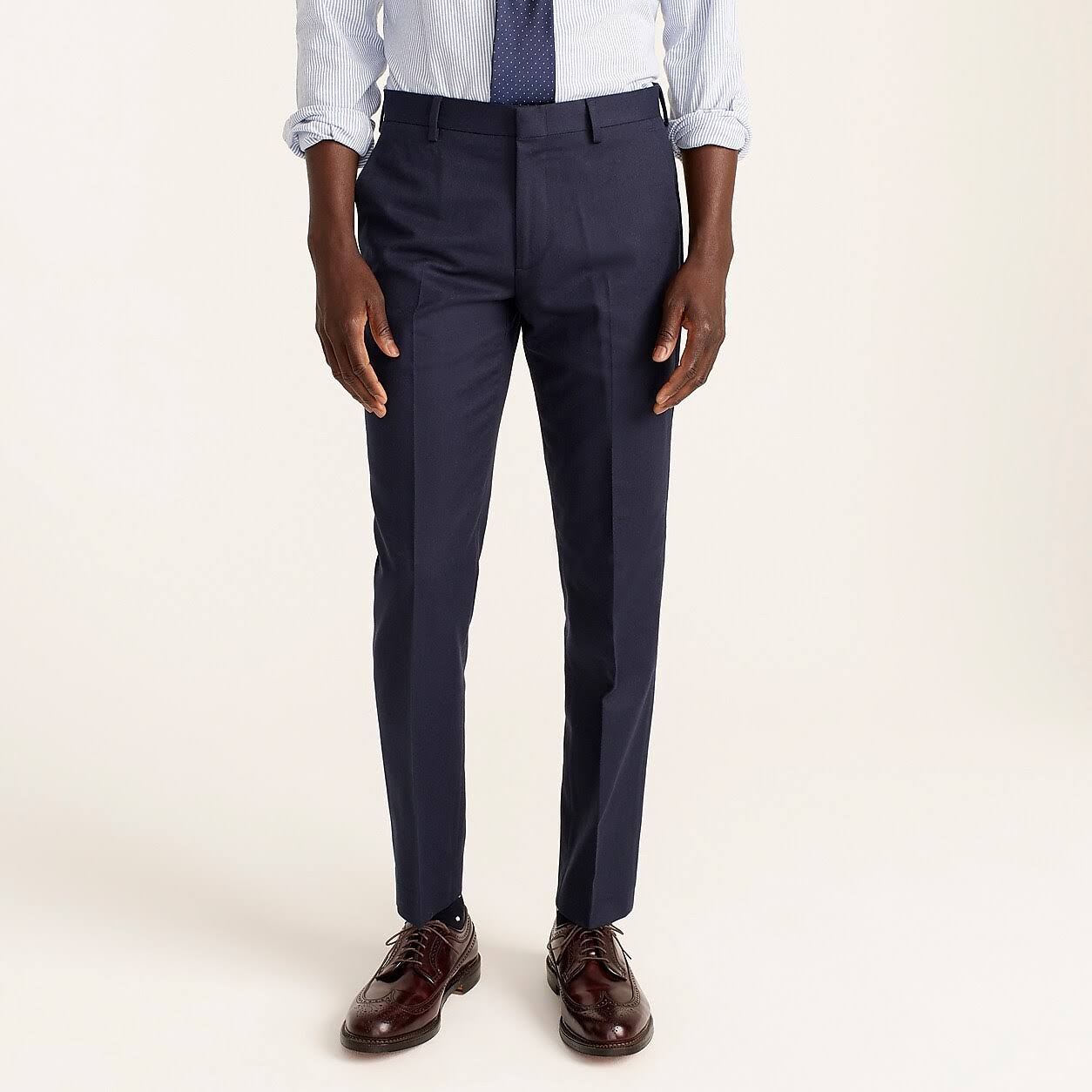 Slim-Fit Unstructured Suit Pant in Wool-Cotton Twill Y14921