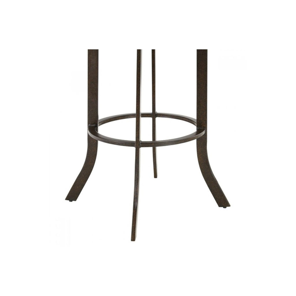 Brown Faux Leather Swivel Counter Stool Q6949