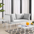 White Gray Aluminum Outdoor Loveseat W481495