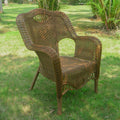 Mocha Tan Resin Wicker Outdoor Dining Chair Q109302