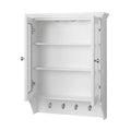 White Wall Cabinet with Glass Door G8476