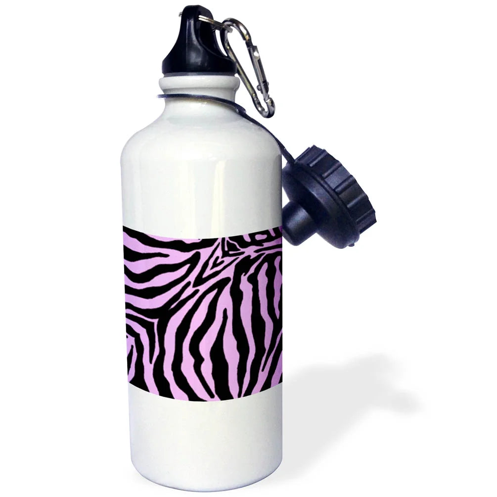 Pink and Black Zebra Print 21 oz Sports Water Bottle M45923