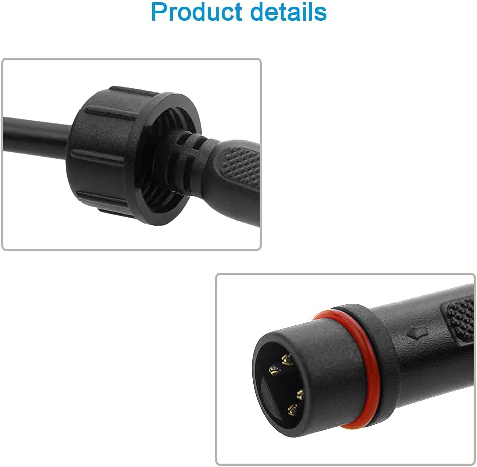 5 Pairs 4 Core Electrical LED Connector IP65 with 20cm 18AWG Cable K7189