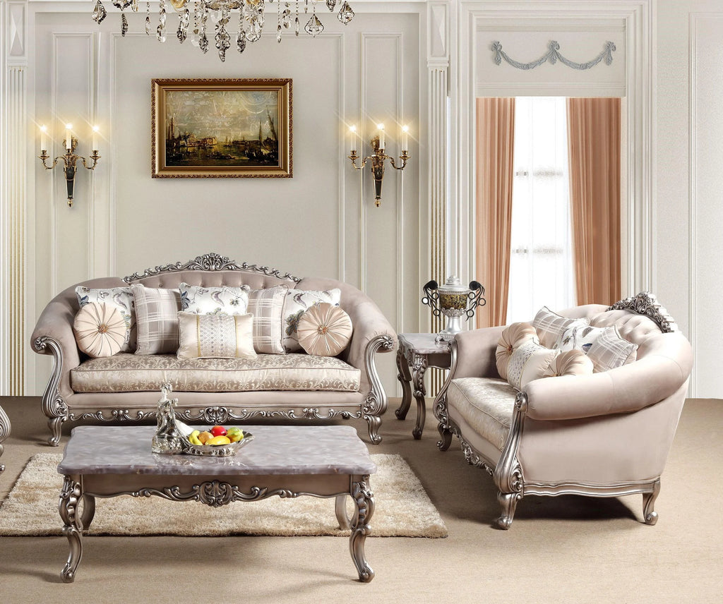 Beige Fabric Sofa Set 2Pc W2250