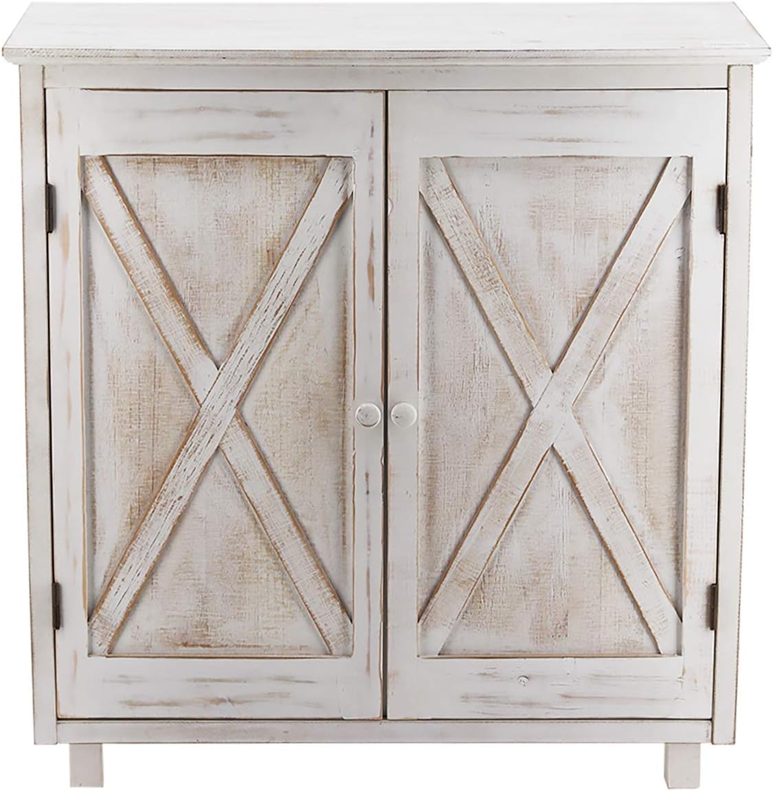 Whitewashed Wood Storage Cabinet O34306