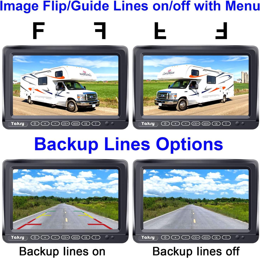 7 Inch Wireless HD 1080P Backup Camera with DVR Monitor V88712