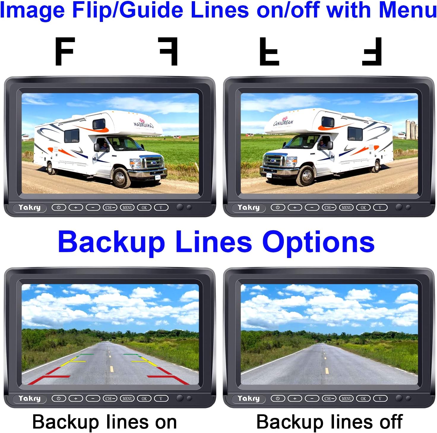7 Inch Wireless HD 1080P Backup Camera with DVR Monitor V88712