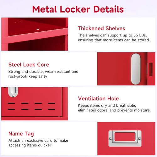 Blue 5 Doors Steel Locker Storage Cabinet E5512