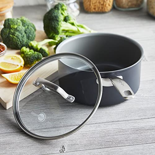 5QT Hard Anodized Ceramic Nonstick Saute Pan with Lid, Gray W808