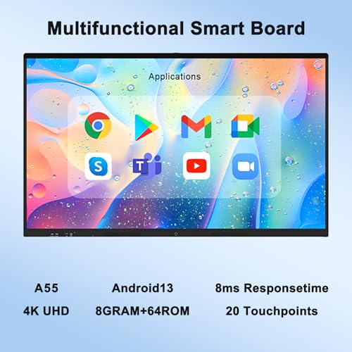 85″ 4K UHD Touchscreen Electronic White Board with Camera Android 13 N2432