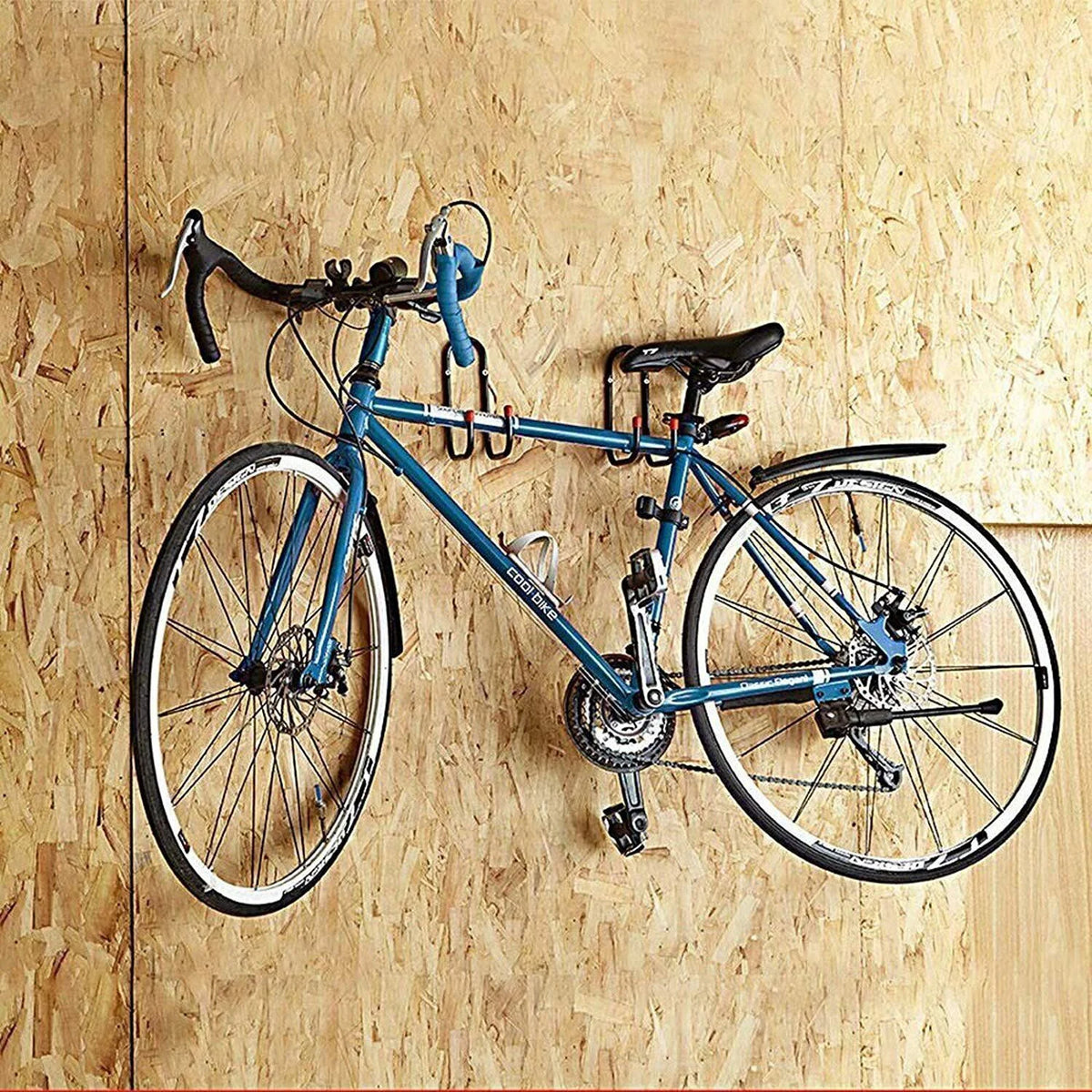 2-Piece Heavy Duty Metal Wall Mount Double J Bicycle Bike Hooks Hanger R623617