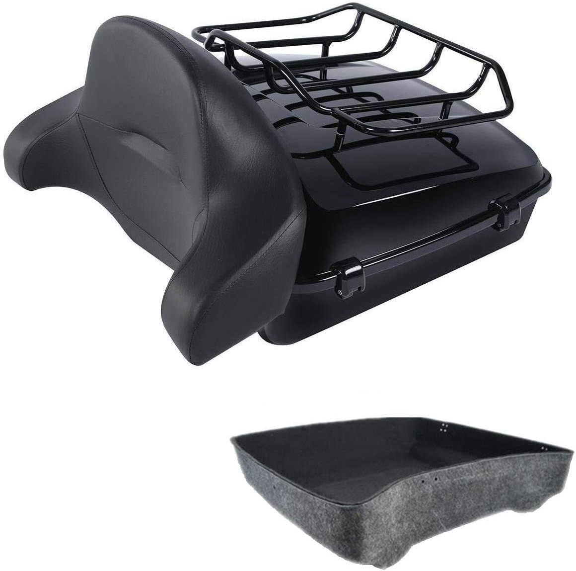 Chopped Tour Pack Trunk with Backrest Pad and Mounting Rack T96427