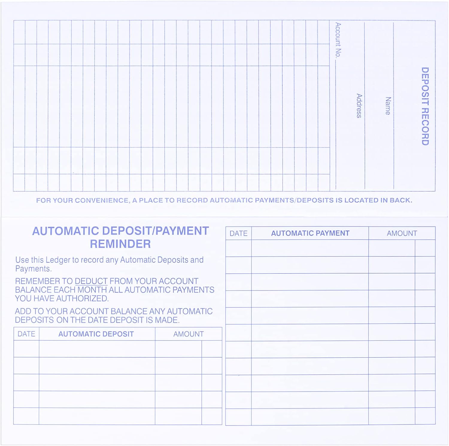 6PCS Checkbook Register K37088