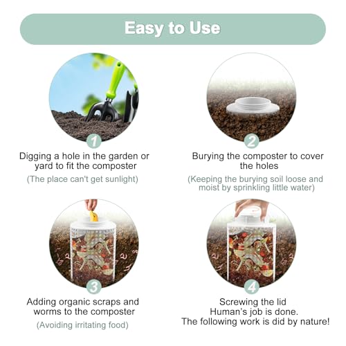 White 2 Gallons In-Ground Worm Compost Bin J903