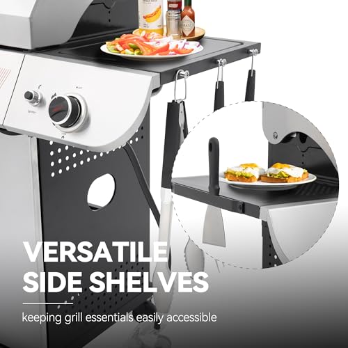 5 Burner Propane Gas Grill with Side Burner & Sear Burner, Stainless Steel K244