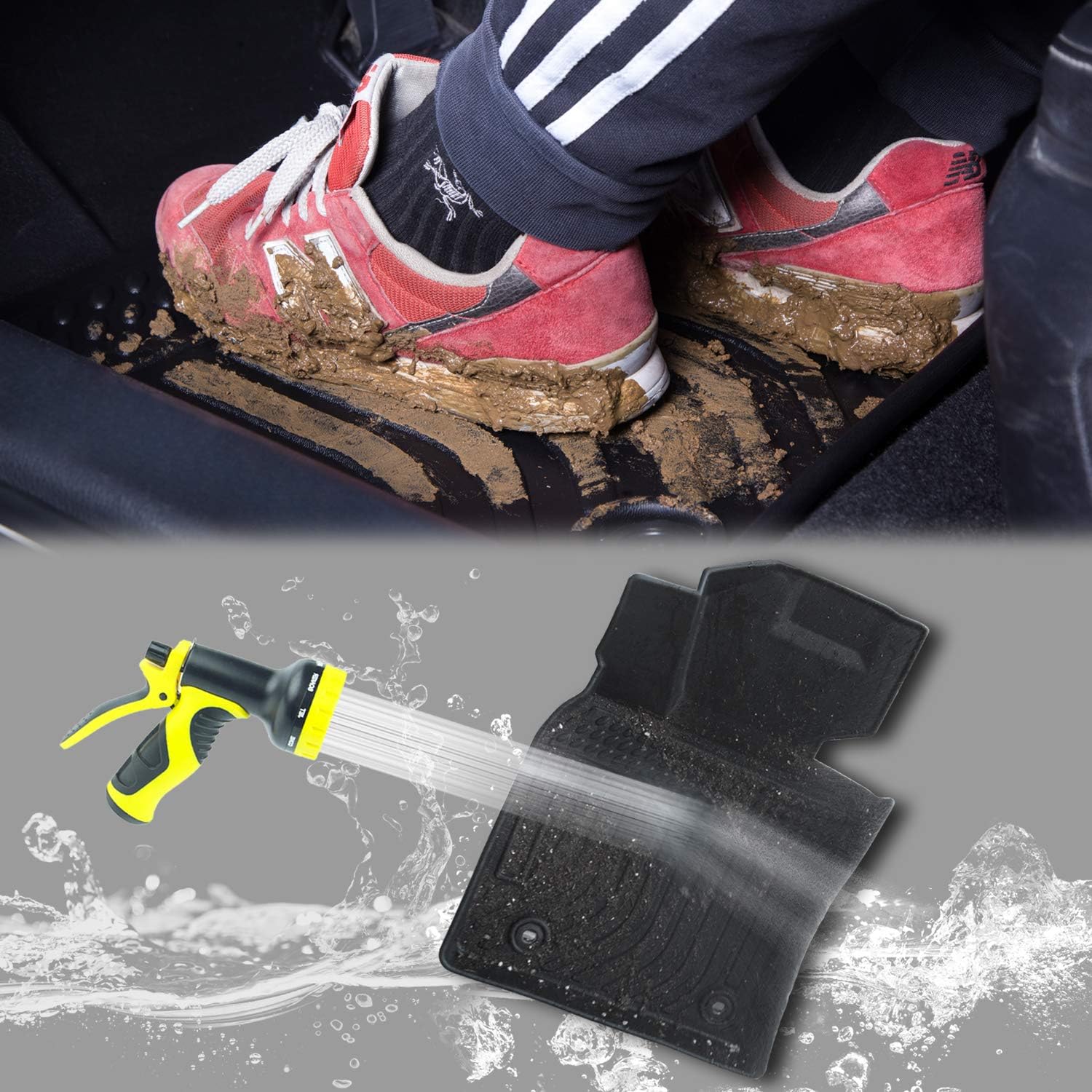 Black Front and Rear Car Mats for Lexus RX 2016-2022 Y777166