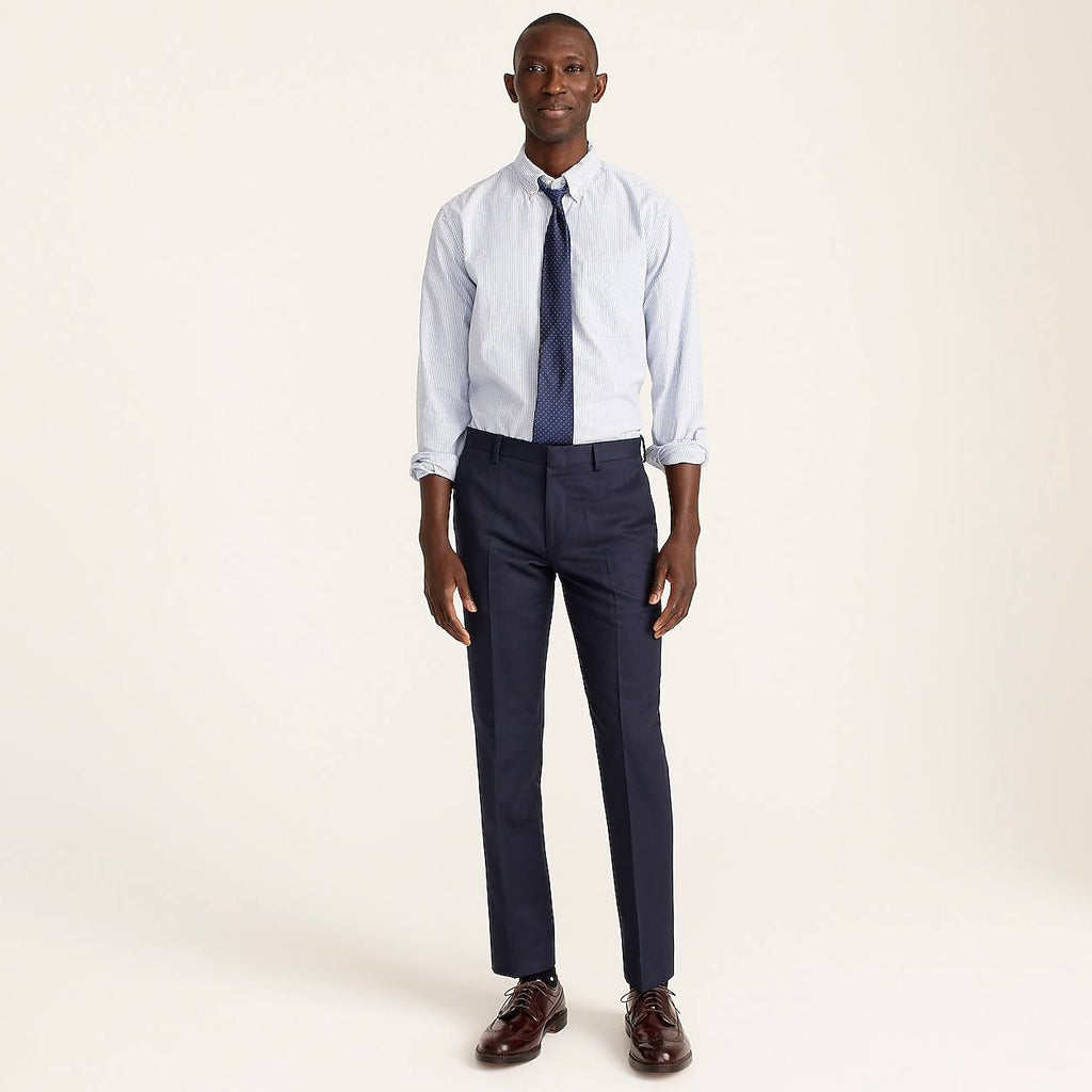 Slim-Fit Unstructured Suit Pant in Wool-Cotton Twill Y14921