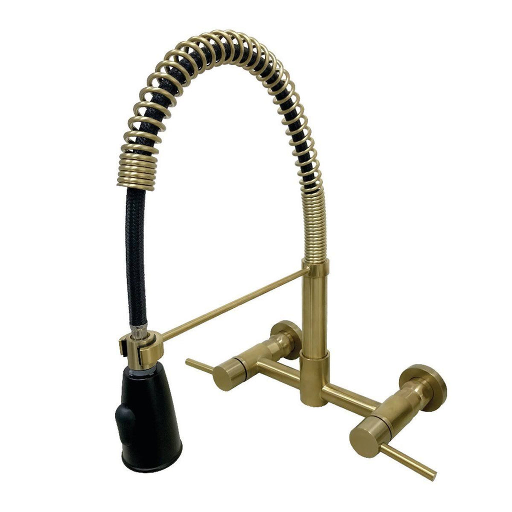 Oil Rubbed Bronze 2-Handle Wall Mount Pull-Down Kitchen Faucet F615832