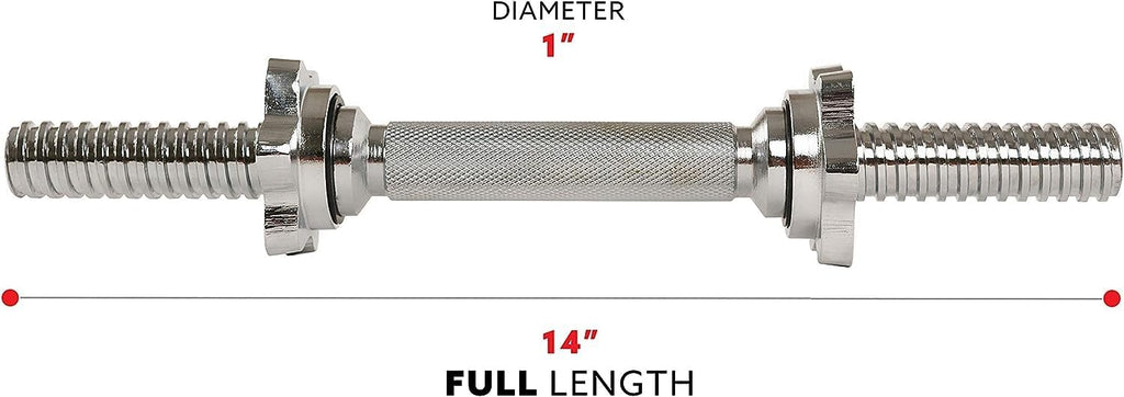 14" Threaded Chrome Dumbbell Bar Pair S368