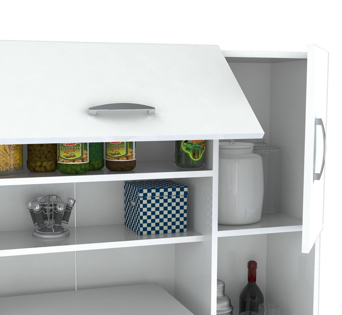 White Kitchen Storage Cabinet V95102