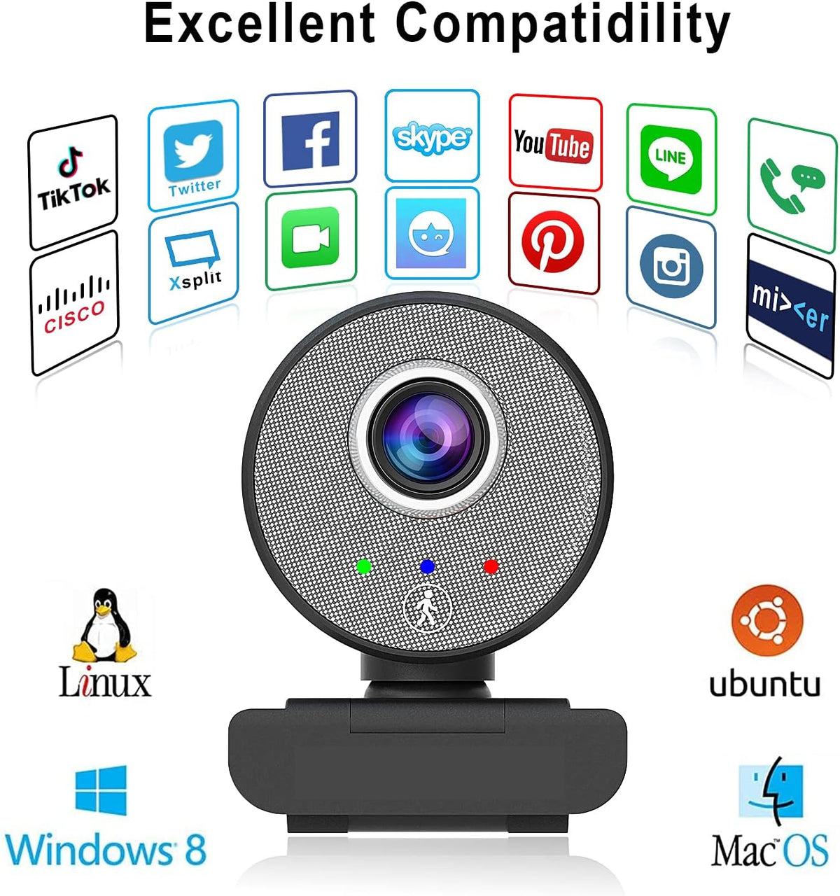 1080P USB Webcam with Adjustable View Z93259