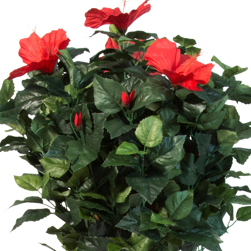 48-Inch UV-Resistant Artificial Hibiscus Plant with Pink Flowers I365273