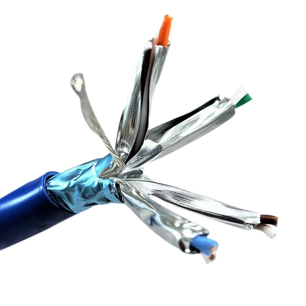 1000 ft. Stranded Shielded STP Cat6a Bulk Ethernet Cable Blue R205689