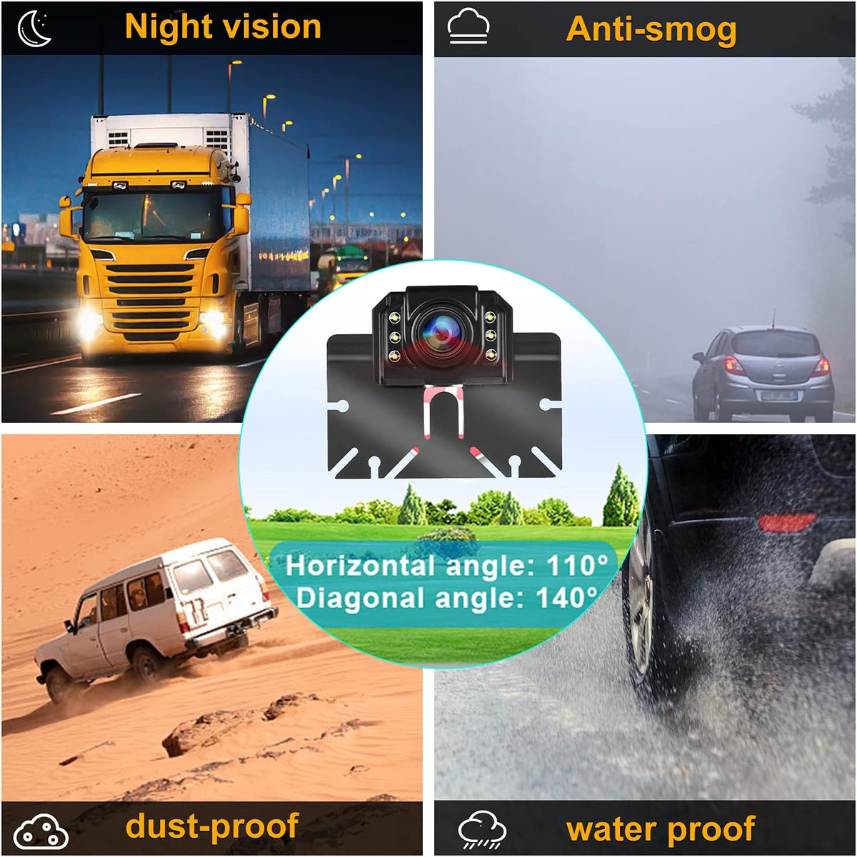 5 Inch Wireless Backup Camera Monitor Kit 1080P HD Waterproof Night Vision Wide Viewing Angle Rear View Camera C610