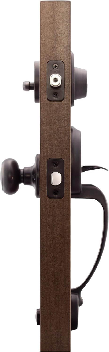 Tuscan Bronze Front Door Handle Set with Colonial Knob Trim N491