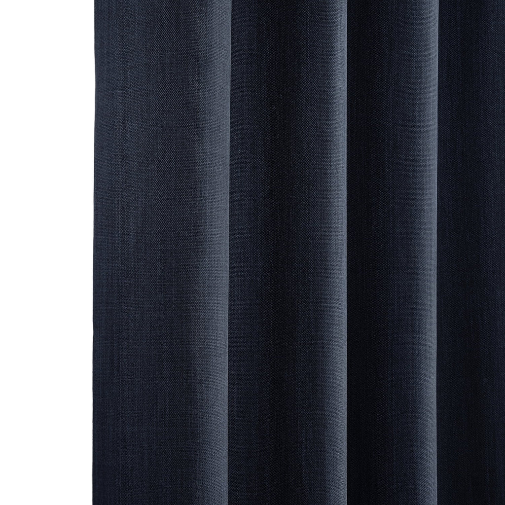 Nightfall Navy Faux Linen Grommet Room Darkening Curtain (1 Panel), 50W X 96L V31236