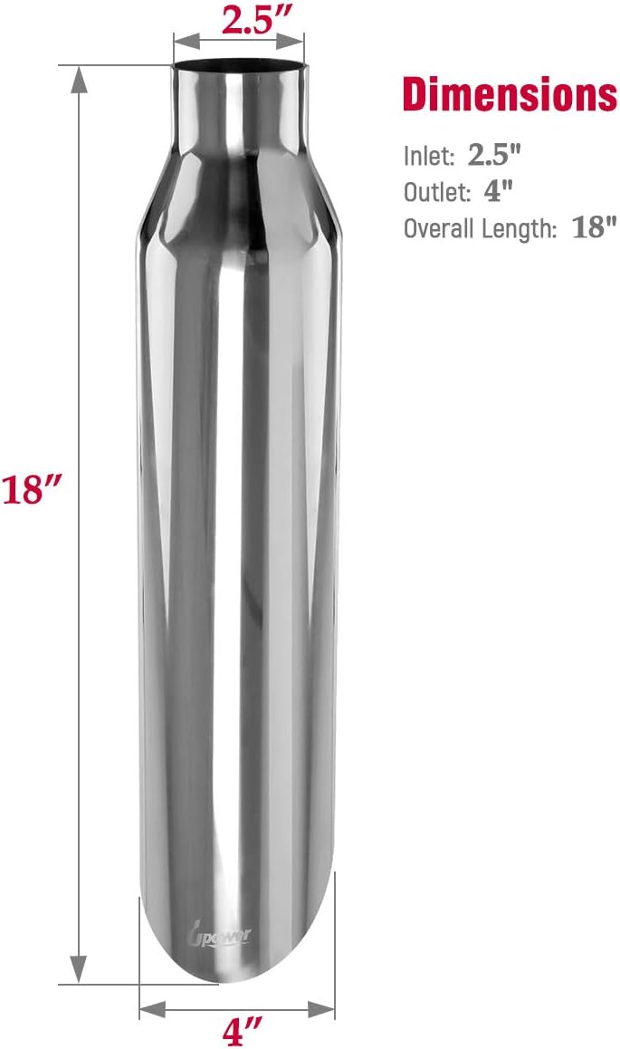 2.5" to 4" Stainless Steel Weld-On Exhaust Tips, Pack of 2 M8579