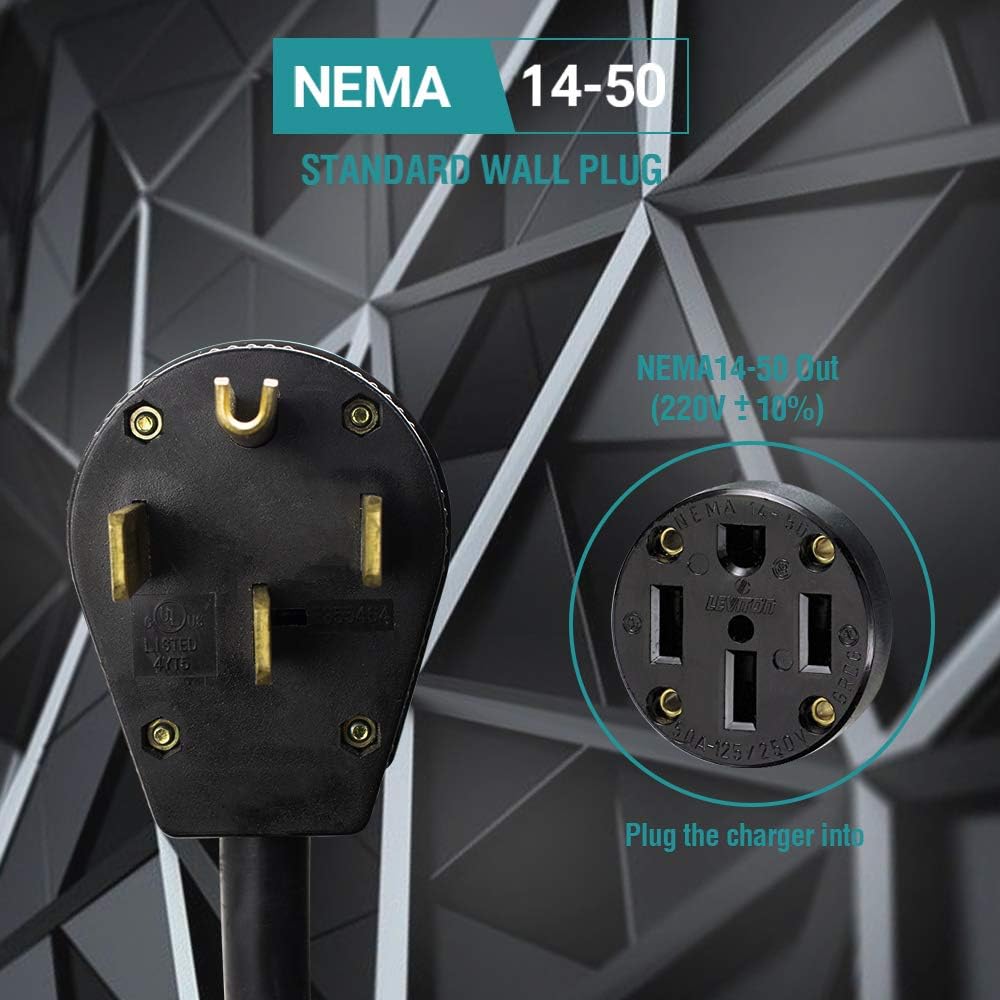 32 Amp Level 2 Portable EV Charger with NEMA14-50 26ft Cable X817710