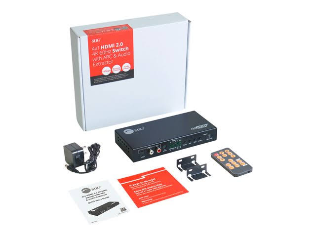4x1 HDMI 2.0 4K 60Hz Switch with ARC Audio Extractor Q904