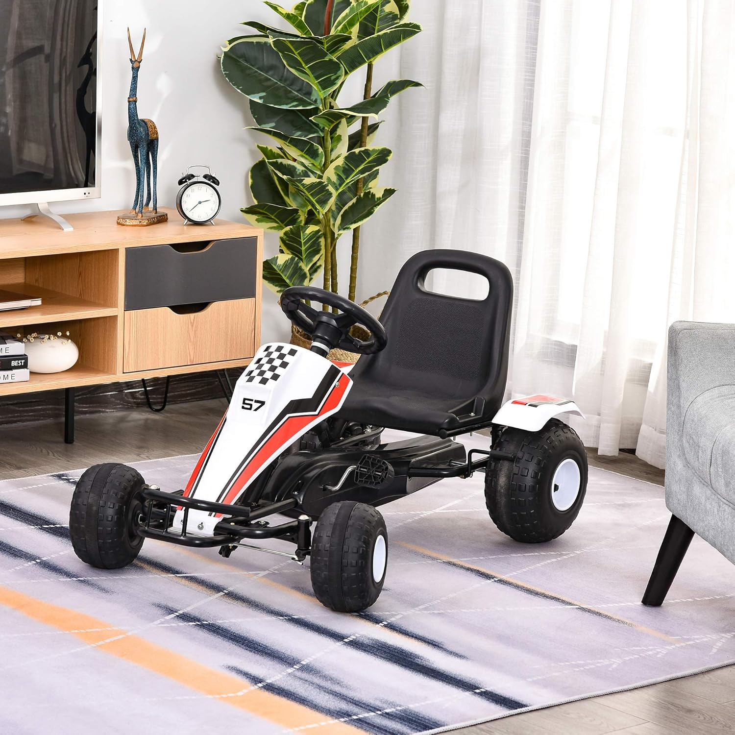 Black Pedal Go Kart with Adjustable Seat E375