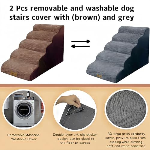 5 Step Non-Slip Dog Stairs for 30 Inch Bed H8394