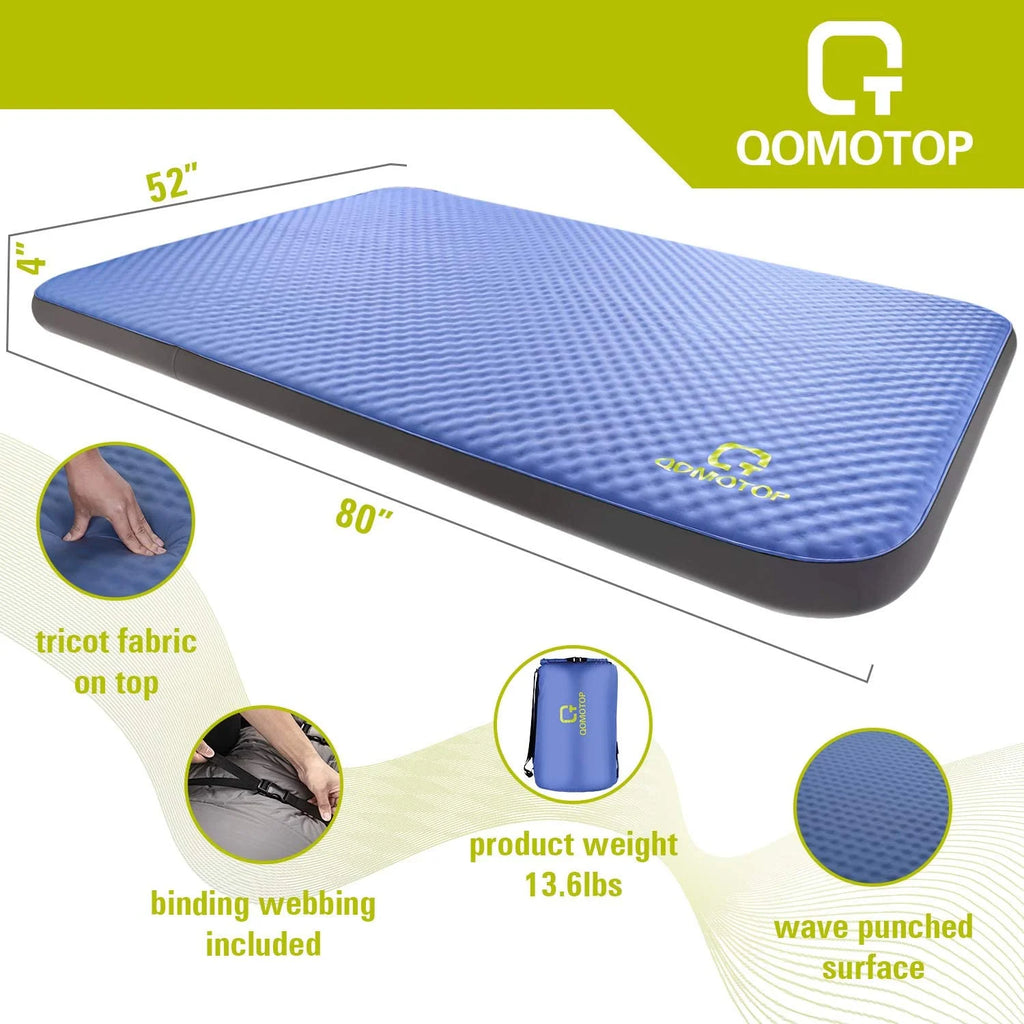 Blue 4 Inches Thick Self-Inflating Camping Mattress D8866