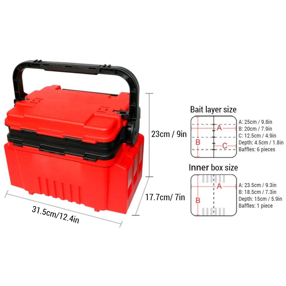 Fishing Tackle Box Travel Fishing Case Portable Gear Organizer N624642