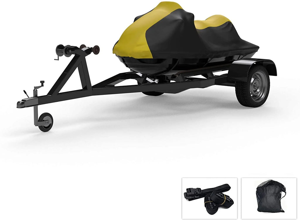 Yellow/Black Jet Ski Cover with Trailer Straps and Storage Bag P48381