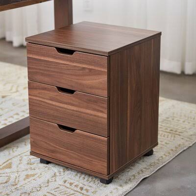 Brown 3-Drawer Mobile Filing Cabinet P437692