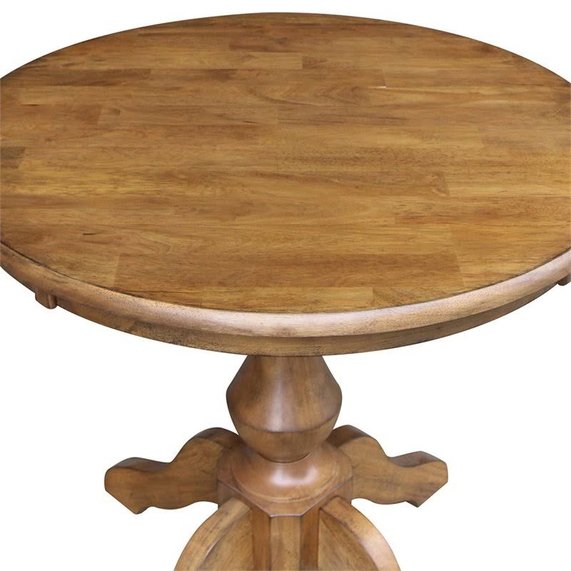 Round Pedestal Bar Table in Pecan C8674